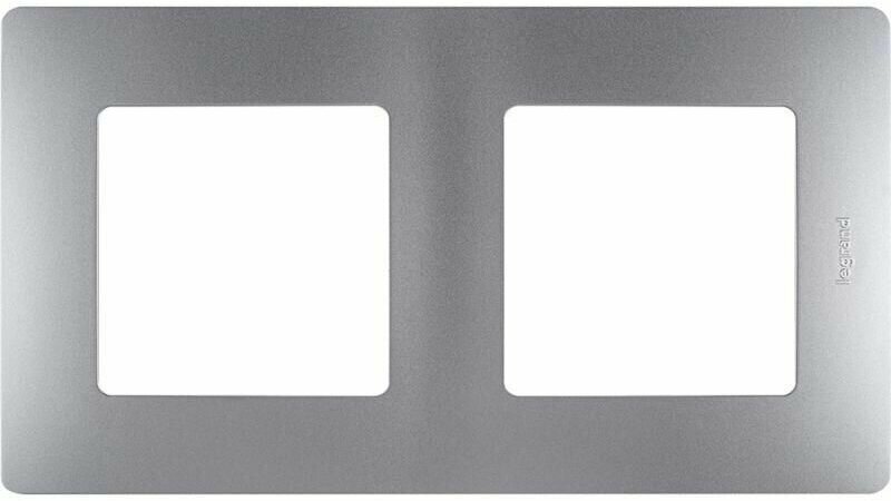 Рамка 2-м Etika алюм. Leg 672552 — фото 1