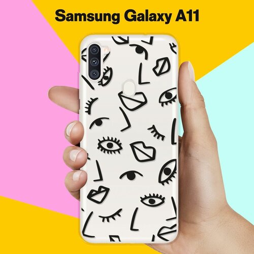 Силиконовый чехол Глаза и губы на Samsung Galaxy A11