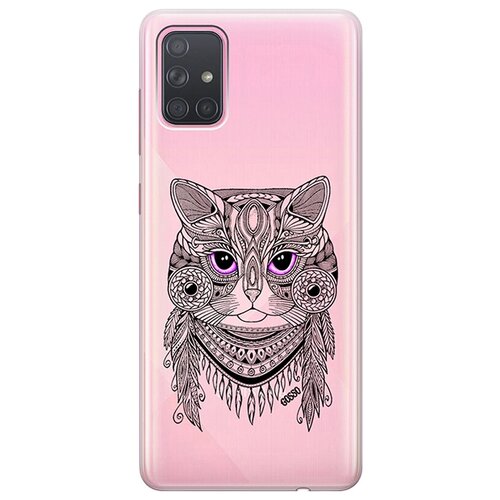 фото Ультратонкий силиконовый чехол-накладка для samsung galaxy a71 с 3d принтом "grand cat" gosso