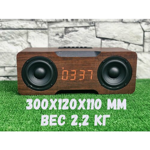 Беспроводная деревянная блютуз колонка M8C Bluetooth радио 30 Вт USB AUX MicroSD 3600 Mahчасы 780000₽