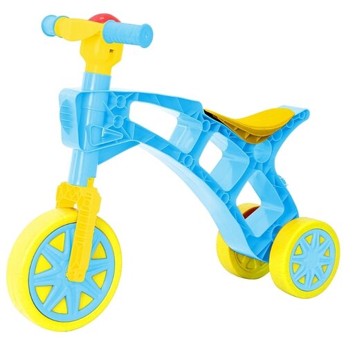фото Каталка rt самоделкин, 3 колеса, с клаксоном, сине-желтая