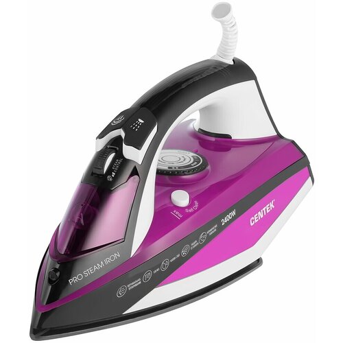 Утюг Centek CT-2344 VIOLET 2400Вт керамическая подошва мощный паровой удар самоочистка 330мл 273200₽