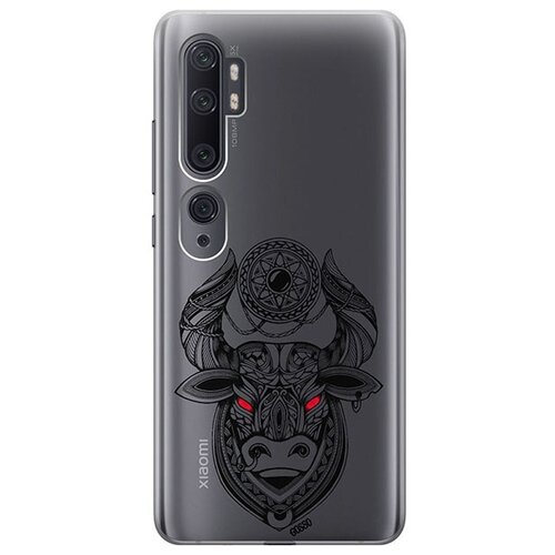 фото Ультратонкий силиконовый чехол-накладка для xiaomi mi note 10 / 10 pro с 3d принтом "grand bull" gosso