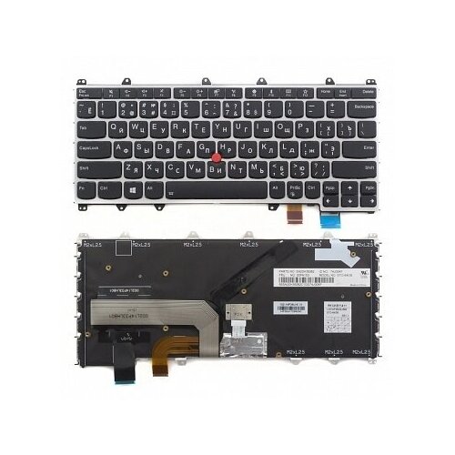 Клавиатура для ноутбука Lenovo ThinkPad Yoga 260 Yoga 370 черная рамка серебряная с джойстиком с 4903₽