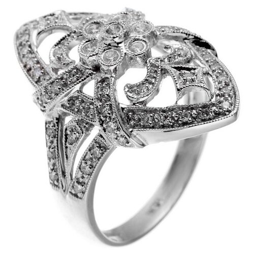 фото Jv кольцо из белого золота 585 пробы с бриллиантами f242dwa4w-wg, размер 17.75