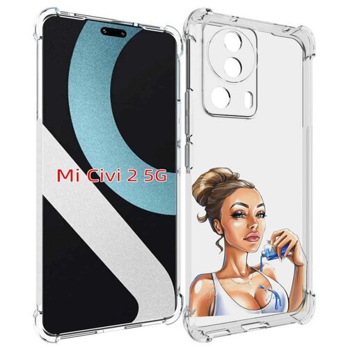 Чехол MyPads девушка-пролила-краску женский для Xiaomi Civi 2 задняя-панель-накладка-бампер