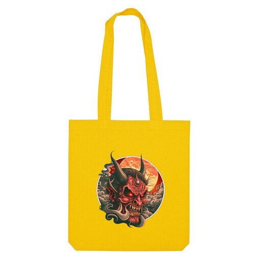 Сумка шоппер Us Basic, желтый мужская футболка маска страшного демона в японском стиле m красный