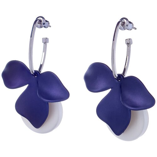 фото Серьги nuance, nuance, с подвесками лепестками и диском, nfn-23.03-049 серебристый