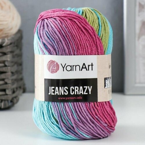 Пряжа Jeans crazy 55% хлопок, 45% акрил 160м/50гр (8211 бир-малин) пряжа jeans crazy 55% хлопок 45% акрил 160м 50гр 8211 бир малин