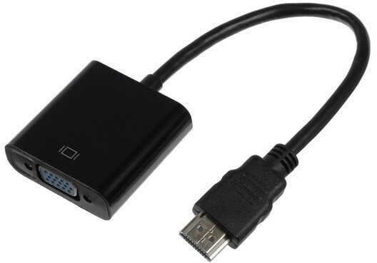 Переходник LuazON PL-001, HDMI-VGA, провод 0.2 м, чёрный