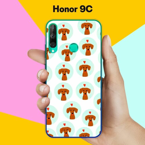 Силиконовый чехол на Honor 9C Узор из такс / для Хонор 9Ц 