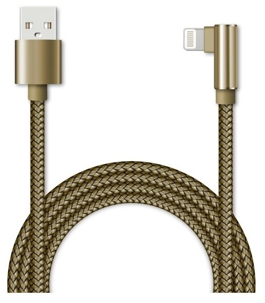 Jet.A (JA-DC45 1м Gold) Кабель USB 2.0 AM -)Lightning 1м, Г-образный коннектор