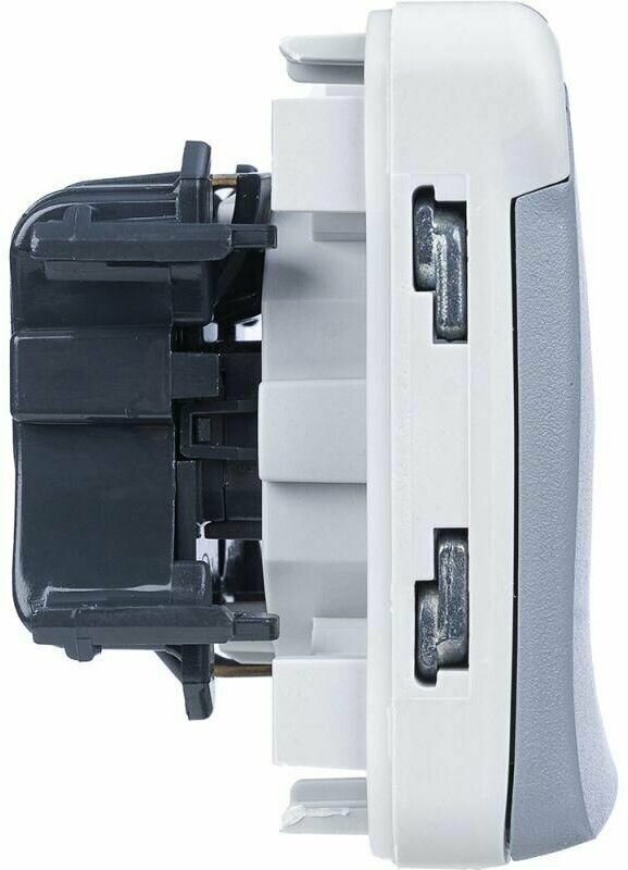 Plexo 069570 Розетка с заземляющим контактом (16 А, IP55, под рамку, скрытая установка, крышка, серая) Legrand - фото №11