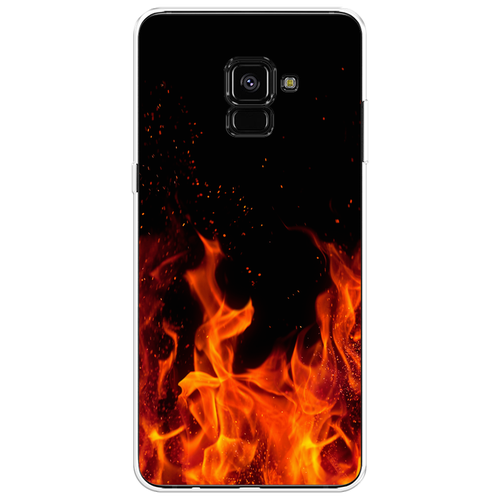Силиконовый чехол на Samsung Galaxy A8 Plus 2018 / Самсунг Галакси A8 Плюс Все в огне силиконовый чехол на samsung galaxy a8 plus 2018 самсунг галакси a8 плюс красный карбон