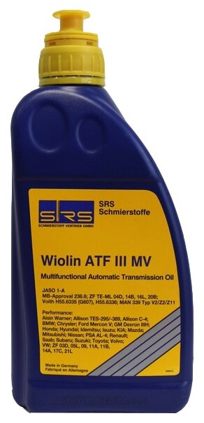 Масло трансмиссионное SRS WIOLIN ATF III MV, 1 л