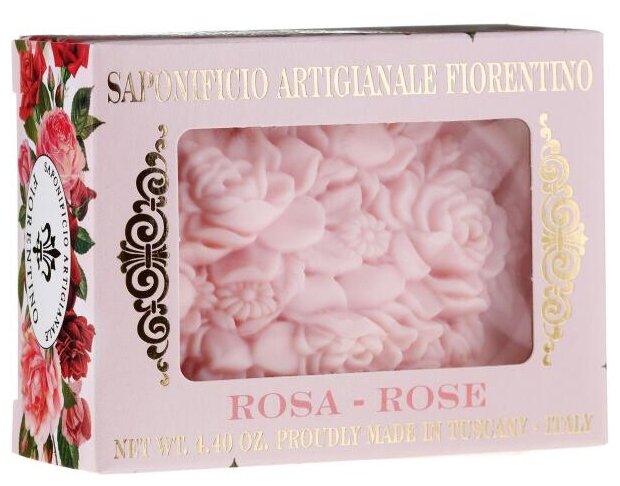 Saponificio Artigianale Fiorentino Мыло кусковое Botticelli Rose, 125 мл, 125 г