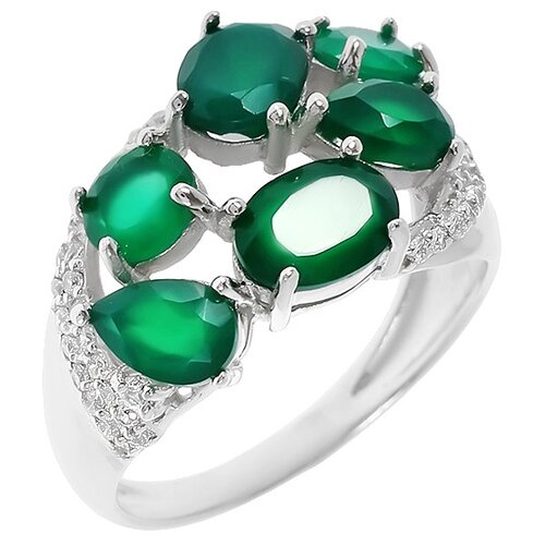 фото Balex кольцо 1405936841 из серебра 925 пробы с хризопразом природным и фианитом, размер 17