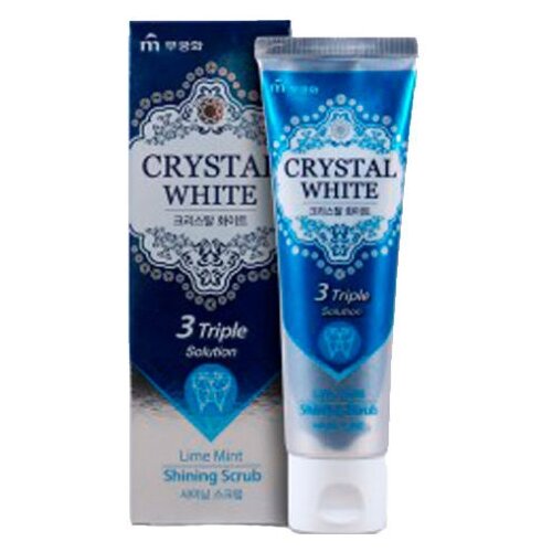 Зубная паста Mukunghwa Crystal White, мята и лайм, 100 мл, синий зубная паста mukunghwa classic white double clinic мята 110 мл