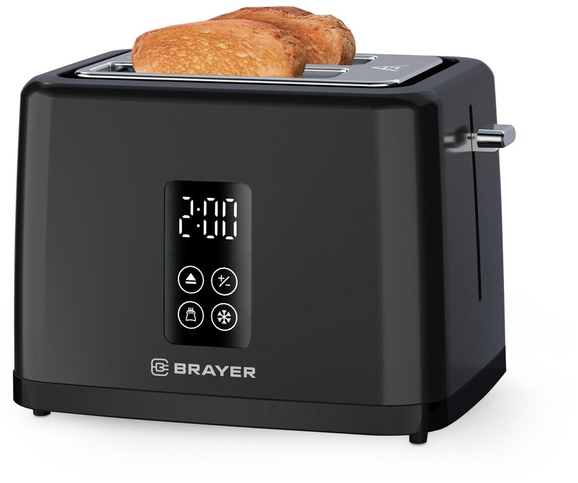 Тостер BRAYER 2113BR /930Вт, 7 реж, автодогр, размор, отмена, автоотключ,2 тоста одновр, съем. подд