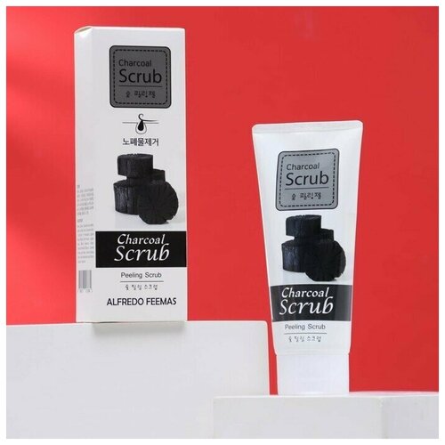 Пилинг скраб Alfredo Feemas для лица с древесным углём 180 мл