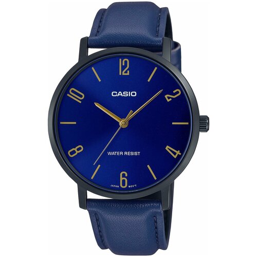 Наручные часы CASIO Standard MTP-VT01BL-2B, серебряный, синий наручные часы casio collection mtp vt01g 2b синий золотой