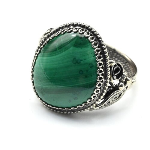 Кольцо Радуга Камня, малахит, размер 18, бирюзовый, зеленый кольцо радуга камня малахит турмалин перламутр размер 18 белый