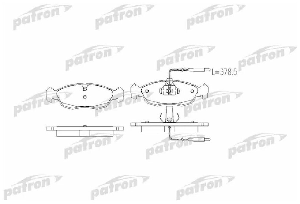 PATRON PBP876 Колодки тормозные дисковые передн PEUGEOT: 306 94-01 306 хечбэк 93-01 306 кабрио 94-02