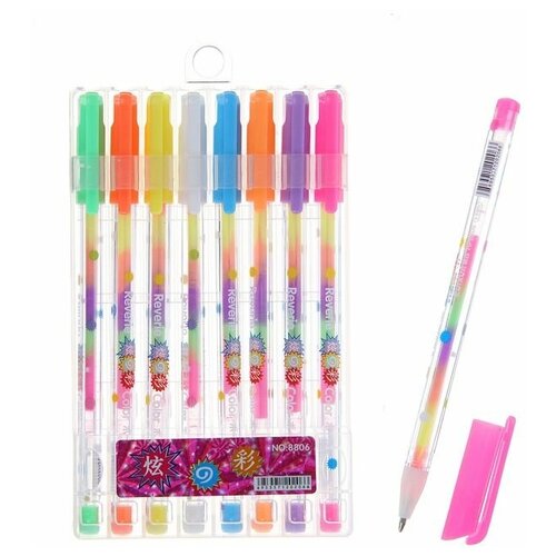 Набор гелевых ручек 8 цветов в пластиковой упаковке 313₽