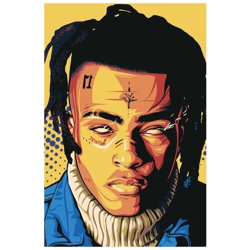 Картина по номерам XXXTENTACION 10, Раскраска 40x60 см, Певцы