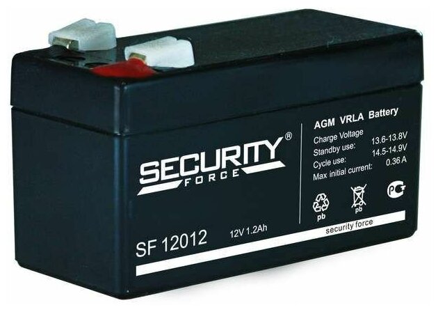 Аккумулятор ОПС 12В 1.2А. ч Security Force SF 12012