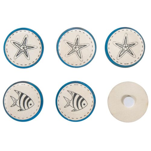 Набор декоративных самоклеющихся дисков Рыбка, морская звезда. 3,5 см RAYHER 46192000