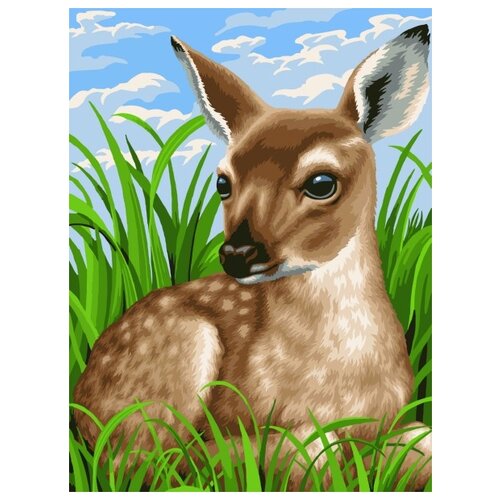 фото Набор для рисования по номерам "милый олененок", 30х40 см русская живопись