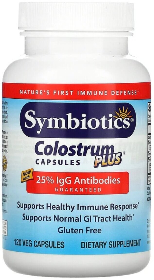 Symbiotics Colostrum Plus 120 вегетарианских капсул