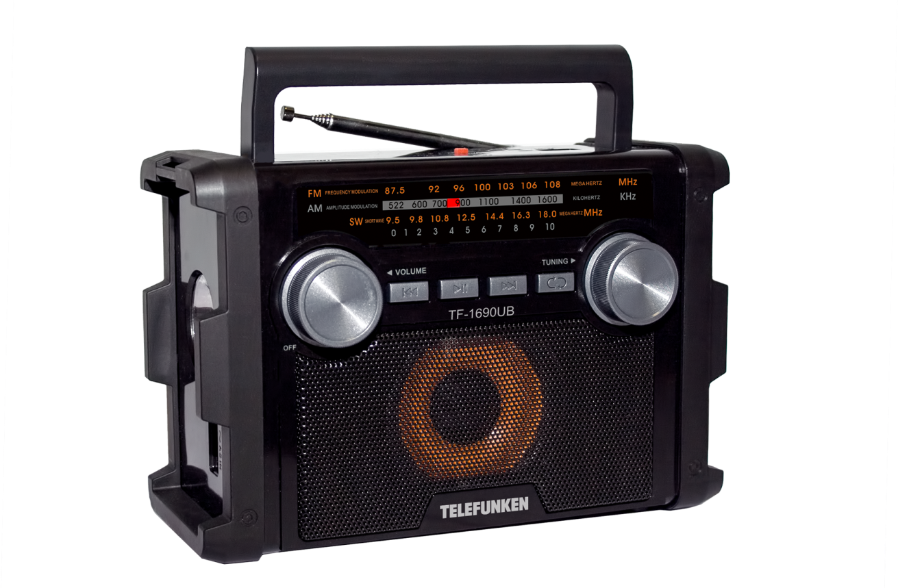 Радиоприемник Telefunken TF-1690UB черный с серым