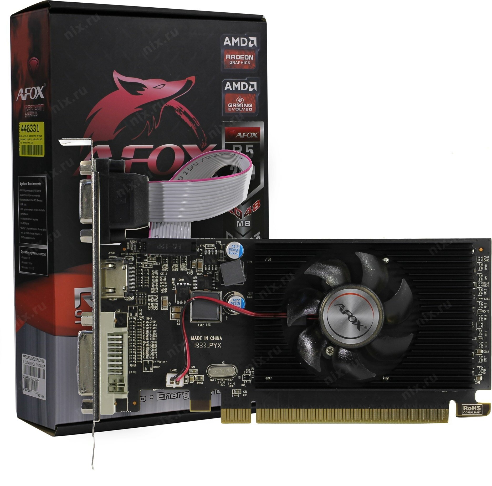 Видеокарта AFOX Radeon R5 230 2048Mb LP Single Fan (AFR5230-2048D3L5)