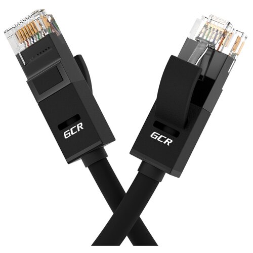 Кабель LAN для подключения интернета GCR cat5e RJ45 UTP 2.5м патч-корд patch cord шнур провод для роутер smart TV ПК черный литой