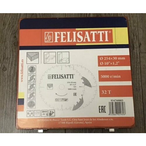 Диск пильный Felisatti 934760003 254 x 30;