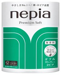 Туалетная бумага Nepia Premium Soft белая двухслойная