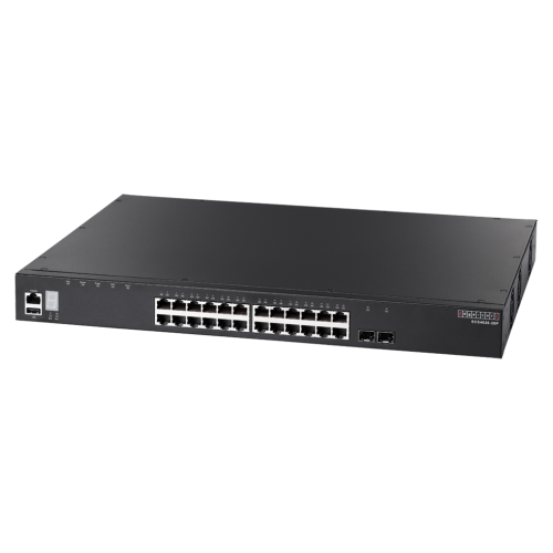 Edge-corE ECS4620-28P Edge-corE 24 x GE + 2 x 10G SFP+ ports + 1 x expansion slot (for dual 10G SFP+ ports) L3 Stackable Switch, w/ 1 x RJ45 console port, 1 x USB type A storage port, RPU connector, Stack up to 4 units,PoE Budget max. 410W ECS4620-28P