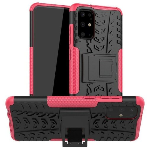 Чехол Hybrid Armor для Samsung Galaxy S20+ (Plus) (черный + розовый) doom armor waterproof shockproof heavy duty hybrid tough rugged metal case for samsung galaxy s20 ultra s20 plus cover glass