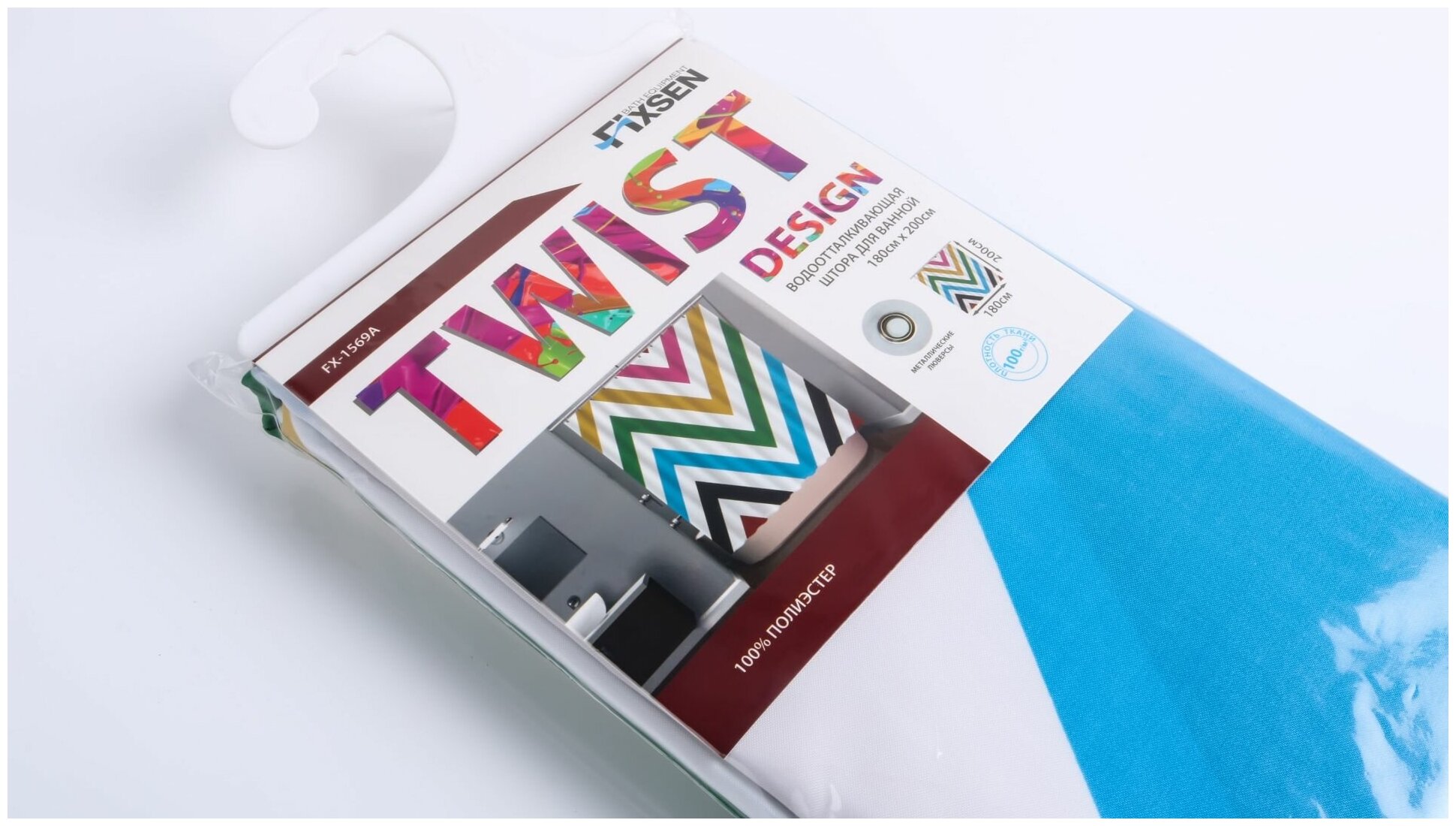 Штора Fixsen Twist дл.180см в.200см рисунок (FX-1569A) - фото №4