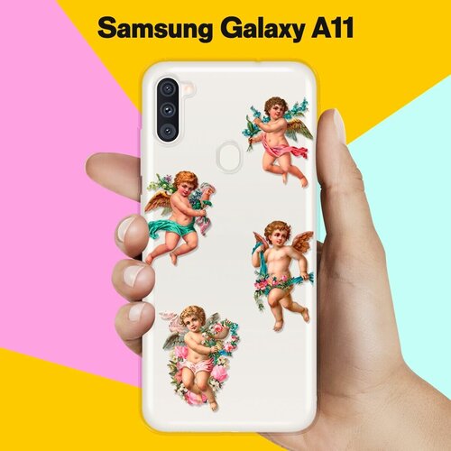 Силиконовый чехол Ангелочки на Samsung Galaxy A11 силиконовый чехол ангелочки на samsung galaxy a10