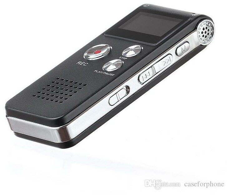 Диктофон с встроенной памятью 8 GB MP3 плеер активация голосом серый