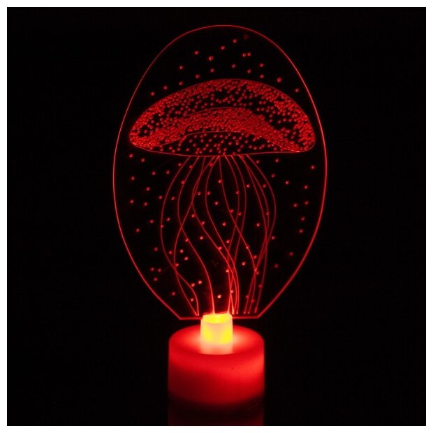 Светильник «3D-Медуза» 14*5см LED на батарейках - фотография № 4