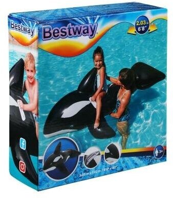 игрушка надувная BESTWAY Кит 203х102см для плавания на воде - фото №11