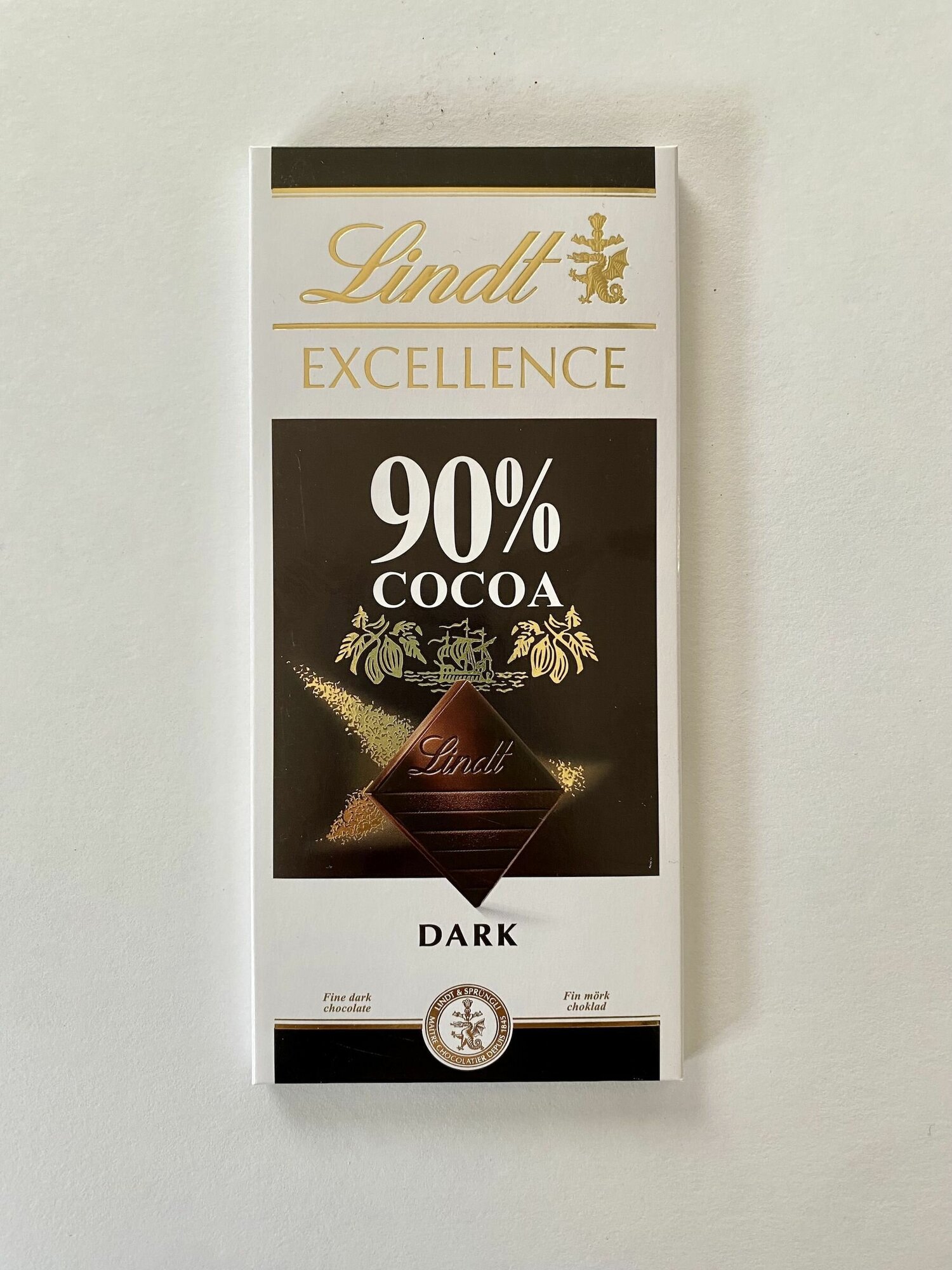 Lindt Excellence горький шоколад 90% какао, 100 г - фотография № 1