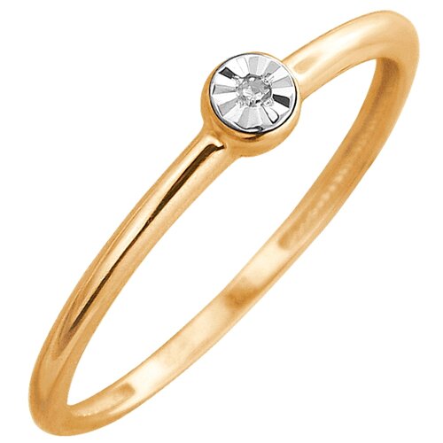 фото Эстет золотое кольцо из комбинированного золота с бриллиантами 01к6612257, размер 17