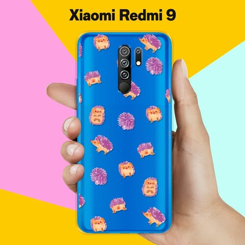 Силиконовый чехол Узор из ёжиков на Xiaomi Redmi 9 силиконовый чехол узор из лам на xiaomi redmi 9