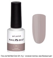 Гель-лак Nail Best Color 221, 8 g / основная палитра, цветной (серо-бежевый)