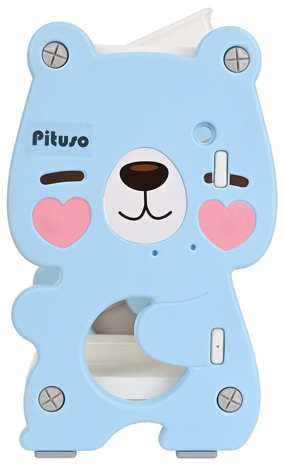 Стеллаж для игрушек Pituso с ящиками Медвежонок 3 полки Blue/Голубой